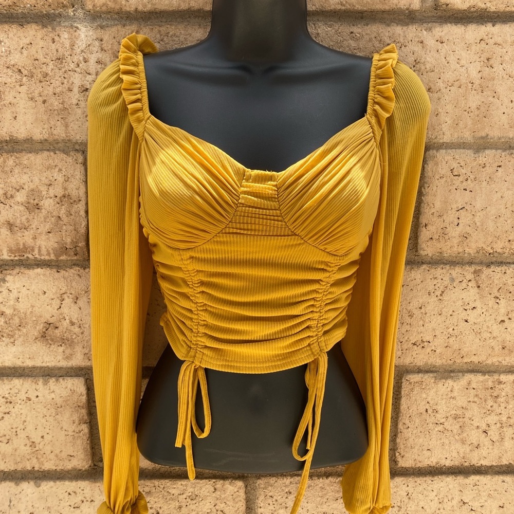 Yellow Rutched Blouse